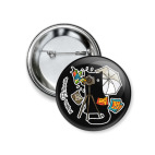 Значок 37 мм Котик делает фотографии девушек и кошек