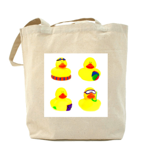 Сумка шоппер с принтом резиновая уточка