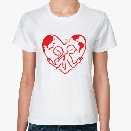 Классическая футболка Любовь без границ - Love without borders
