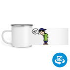 Кружка металлическая белая (круговая запечатка)