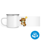 Кружка металлическая белая (круговая запечатка)