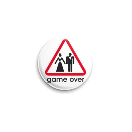 Значок 25мм с принтом  Game over