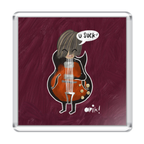 Магнит с принтом Человек в костюме гитары