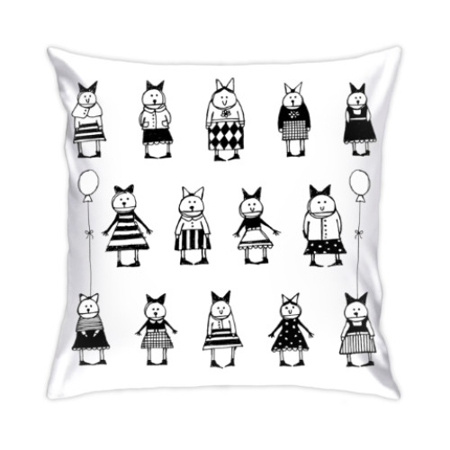 Подушка с принтом Funny Girls