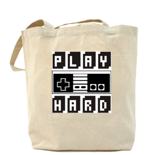 Сумка шоппер с принтом  'Play hard'