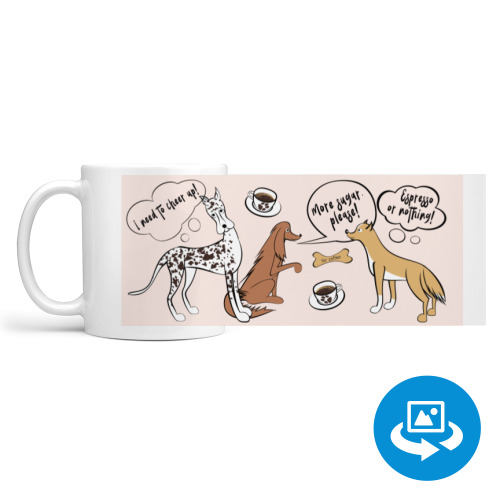 Кружка (круговая запечатка) с принтом СОБАЧКИ КОФЕМАНЫ