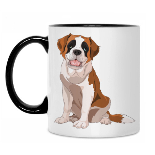 Кружка с принтом Сенбернар