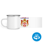 Кружка металлическая белая (круговая запечатка)