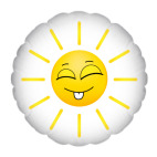 Смеющееся мультяшное солнце