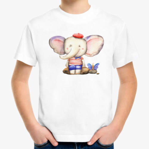 Детская футболка милый слоненок