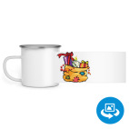 Кружка металлическая белая (круговая запечатка)