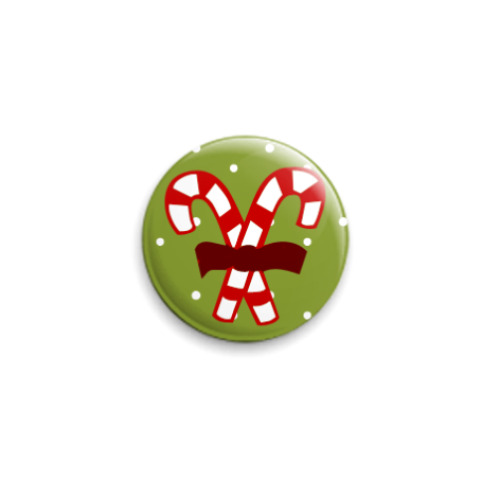 Значок 25мм с принтом  Candy canes