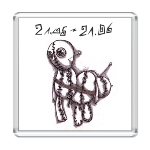 Магнит с принтом близнецы