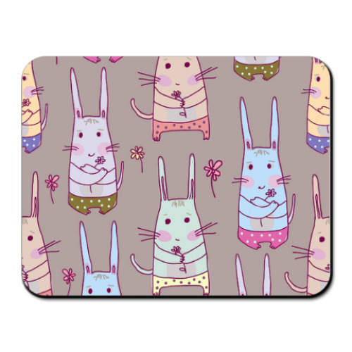 Коврик для мыши с принтом Зайчики