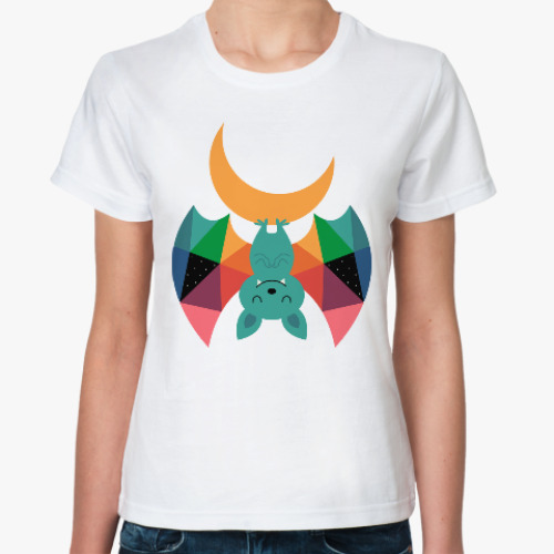 Классическая футболка с принтом Летучая Мышь