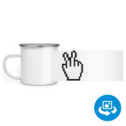 Кружка металлическая белая (круговая запечатка)