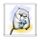 Магнит 6.5 x 6.5 см Cat &amp; Fish