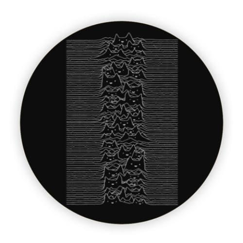 Костер (подставка под кружку) Cat Division Unknown Pleasures