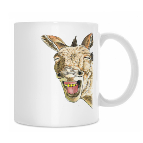 Кружка с принтом Счастливый ослик
