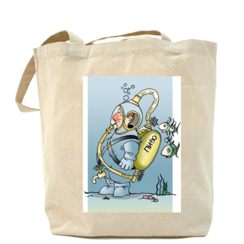 Сумка шоппер с принтом водолаз