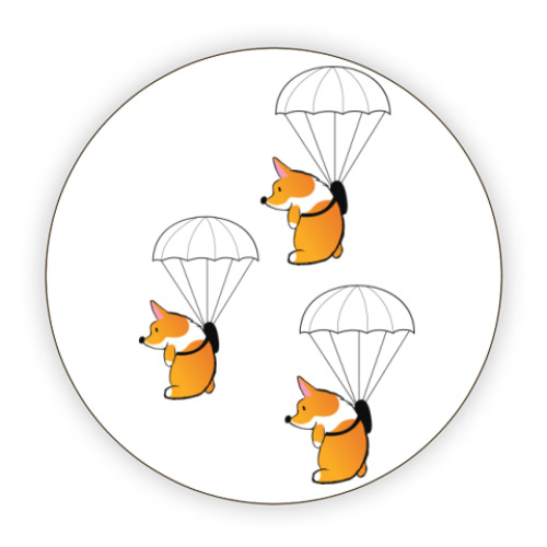 Костер (подставка под кружку) смешные собаки корги