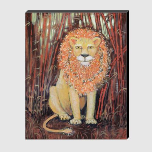 Холст Картина Цветущий лев в бамбуковой роще