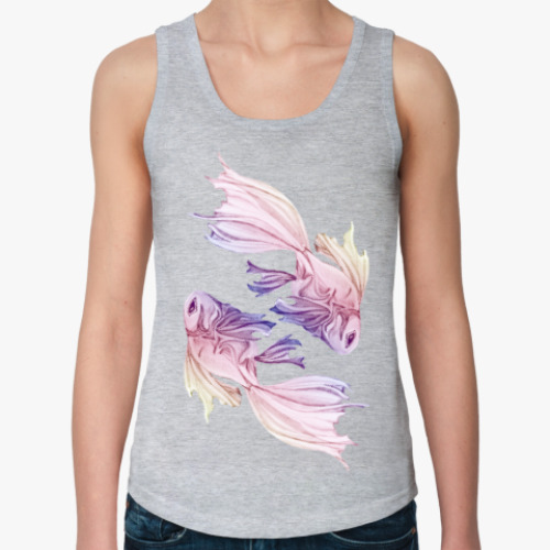 Женская майка с принтом Дивные создания - рыбы