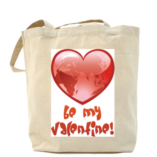 Сумка шоппер с принтом valentine