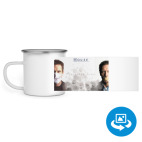 Кружка металлическая белая (круговая запечатка)