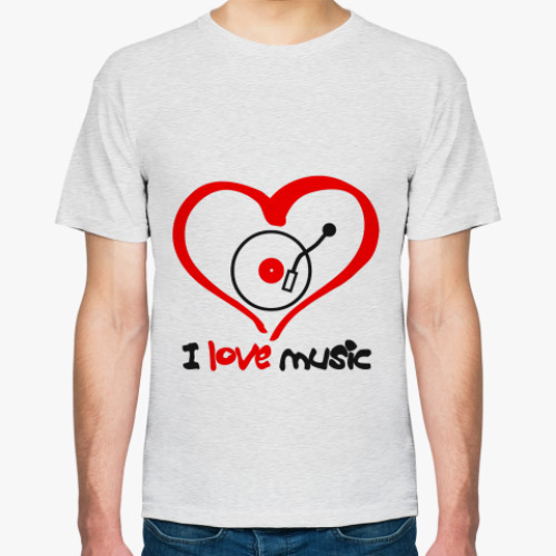 Футболка с принтом I love music