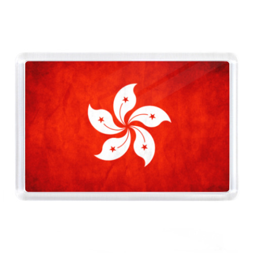 Магнит с принтом Флаг Гонконга