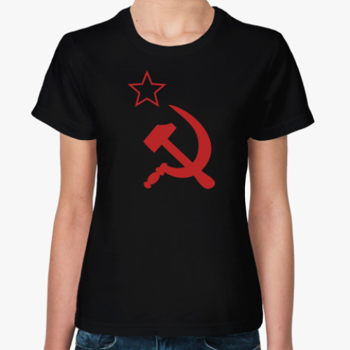 Женская футболка с принтом Серп и Молот