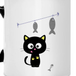 Китти на рыбалке