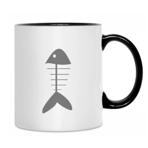 Кружка с принтом Китти на рыбалке