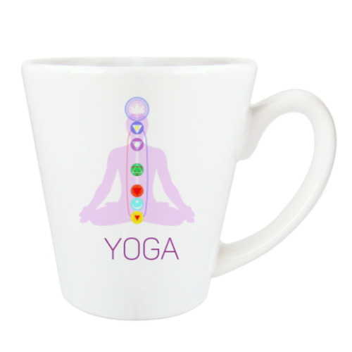 Чашка Латте с принтом Кундалини-йога. Тело праны