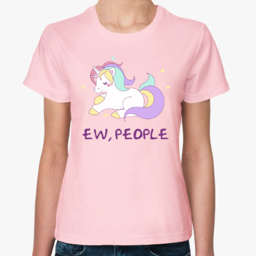 Женская футболка EW, PEOPLE. Единорог. Unicorn.