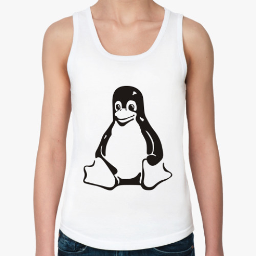 Женская майка с принтом Linux Tux
