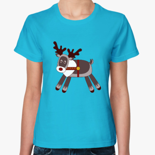 Женская футболка с принтом Северный олень