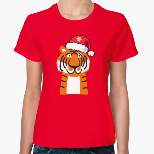 Женская футболка Новогодний тигр 2022