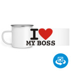 Кружка металлическая белая (круговая запечатка)