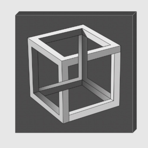 Холст Невозможный Куб 3D