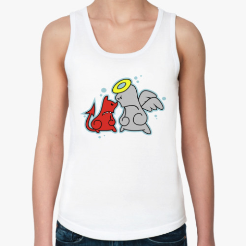 Женская майка с принтом Angel Vs Devil