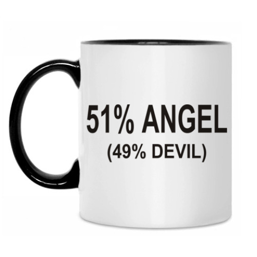 Кружка с принтом 51% Angel (49% Devil)