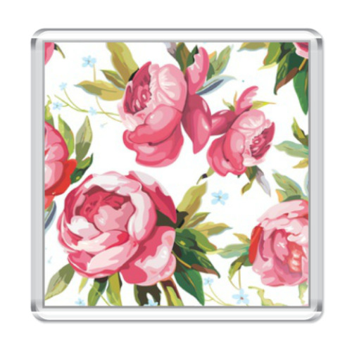 Магнит с принтом 'Пионы'