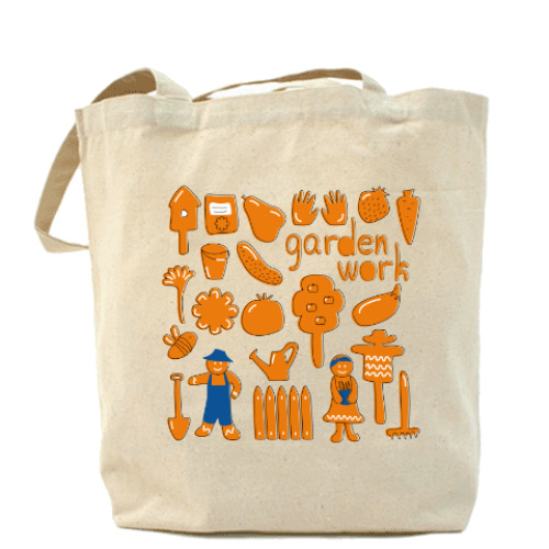 Сумка шоппер с принтом Помощница дачника-садовника-огородника