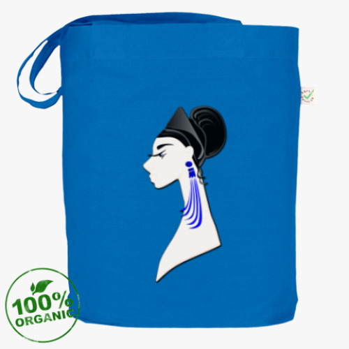 Сумка шоппер с принтом Девушка в сережках