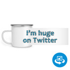 Кружка металлическая белая (круговая запечатка)