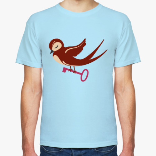 Футболка с принтом Влюбленные птицы