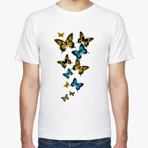 Футболка с принтом Полёт бабочки
