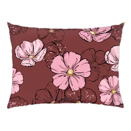 Подушка с принтом Нежные цветы